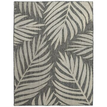 Homcom Uv Resistant Indoor & Outdoor Area Rug, Easy-cleaning Machine Washable Rug For Patio, Garden, Kitchen, Bathroom Or Living Room, 170 X 120 Cm, Grey