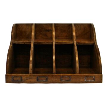 Mango Wood 8 Section Desktop Organiser