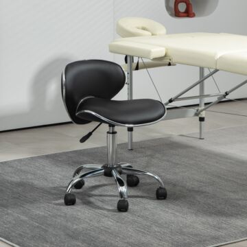 Homcom Adjustable Rolling Swivel Beauty Salon Chair, Stool For Spa, Black