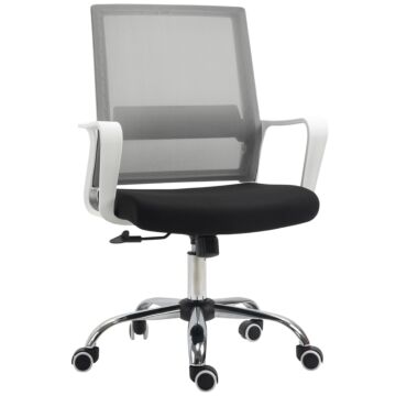 Vinsetto Ergonomic Mesh Office Chair with Lumbar Back Support Swivel Rocking Computer Chair with Adjustable Height and Armrests Grey