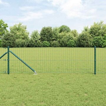 Vidaxl Euro Fence With 13 Spike Posts 0.6x50 M Galvanised Steel Green