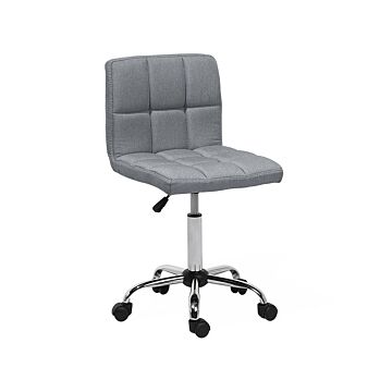 Desk Chair Grey Swivel Adjustable Height Metal Leg Beliani