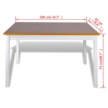 Vidaxl 5 Piece Dining Set Brown And White