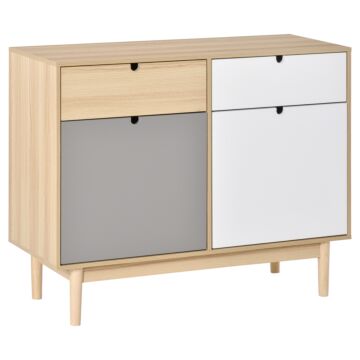Homcom Sideboard Storage Cabinet Kitchen Cupboard With Drawers For Bedroom, Living Room, Entryway