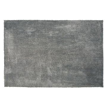 Shaggy Area Rug Grey Cotton Polyester Blend 140 X 200 Cm Fluffy Dense Pile Beliani