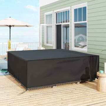 Outsunny Large Patio Garden Furniture Set Cover 600d Oxford Square Waterproof, 230 X 230 X 70 Cm, Black