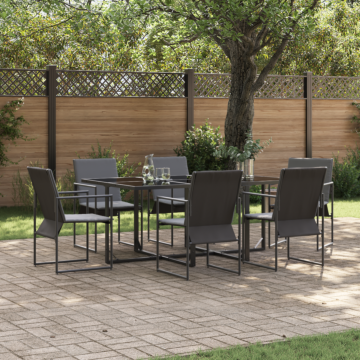 Vidaxl 9 Piece Garden Dining Set With Cushions Steel And Textilene