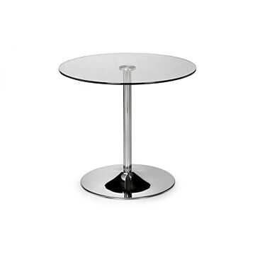 Kudos Chrome & Glass Pedestal Table