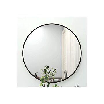 80cm Dia Nordic Round Wall Mirror With Black Frame