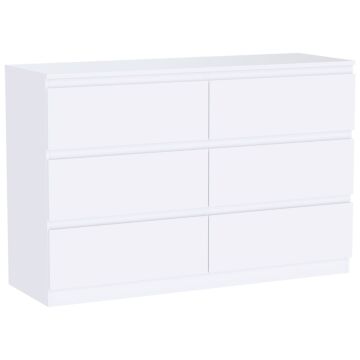 Vida Designs Denver 6 Drawer Chest, White