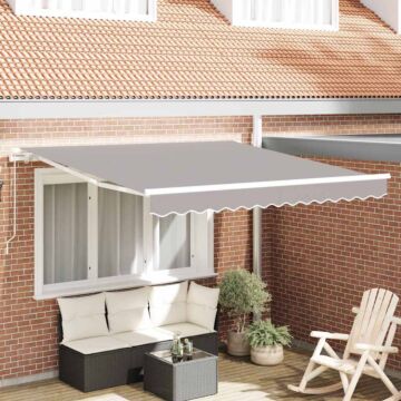 Vidaxl Manual Retractable Awning Light Grey 300x250 Cm