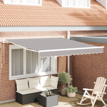 Vidaxl Manual Retractable Awning Light Grey 300x250 Cm