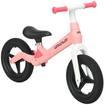 Aiyaplay Balance Bike Toddler With Adjustable Seat And Handlebar, Pu Wheels, No Pedal, Aged 30-60 Months Up To 25kg - Pink