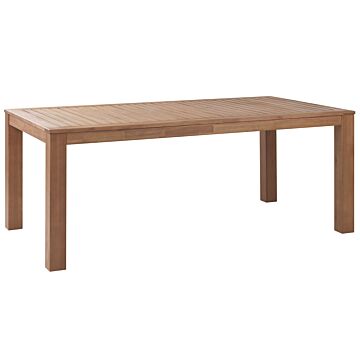 Garden Dining Table Light Certified Acacia Wood Outdoor Furniture 8 Seater Rustic Design Beliani