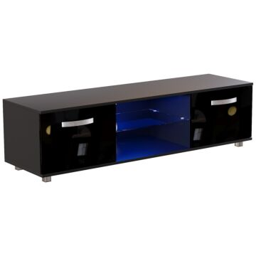 Cosmo 2 Door Led Tv Unit, 140cm, Black