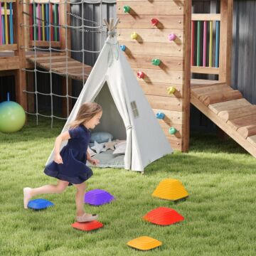 Aiyaplay Balance Stepping Stones For Kids, 6pcs Non-slip Stackable River Stones, Obstacle Courses For Balance & Motor Skills
