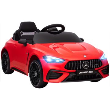 Aiyaplay Licensed Mercedes Amg Kids Electric Car, 12v Ride On Car With Dual Motors, Remote Control For 3-6 Years, Red