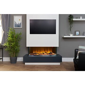 Adam Sahara Panoramic Media Wall Electric Fire, 42 Inch