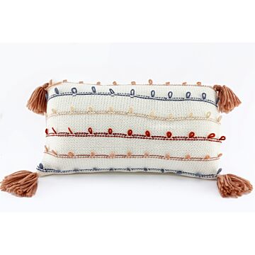 Striped Rectangle Cushion With Tassles