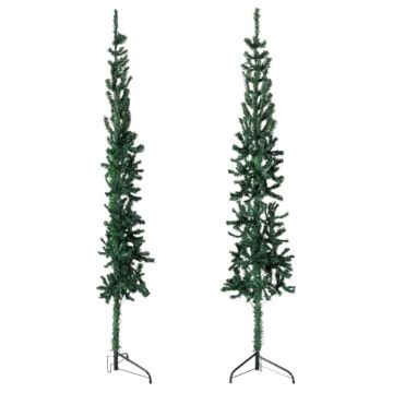 Vidaxl Slim Artificial Half Christmas Tree With Stand Green 150 Cm