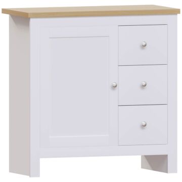 Vida Designs Arlington 3 Drawer 1 Door Sideboard, White