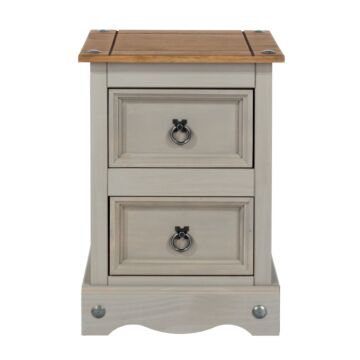 Corona Grey 2 Drawer Petite Bedside Cabinet