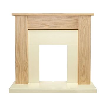 Adam New England Fireplace In Oak & Cream, 48 Inch