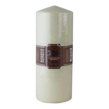 Cream Pillar Candle, 200hr Burn Time