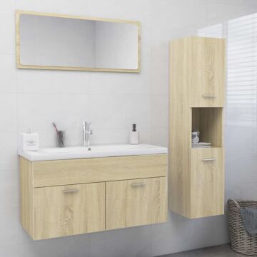 Vidaxl Bathroom Furniture Set Sonoma Oak Engineered Wood