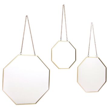 Set Of 3 Hanging Geometric Mirrors