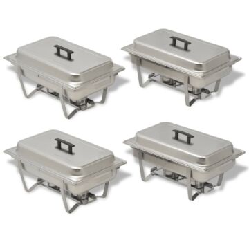 Vidaxl 4 Piece Chafing Dish Set Stainless Steel