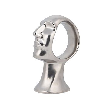 Decorative Figurine Silver Ceramic Head Statuette Glamour Style Decor Accessories Beliani