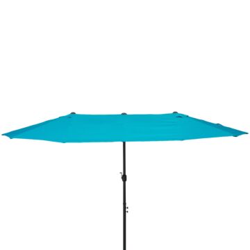 Outsunny 4.6m Double-sided Patio Parasol Sun Umbrella-blue