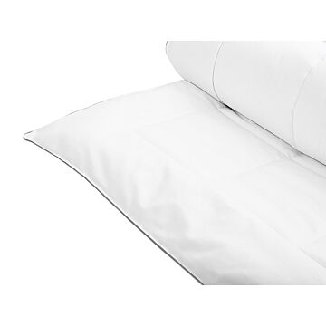 Duvet White Japara Cotton King Size 220 X 240 Cm Quilted Bedding Bedroom Beliani