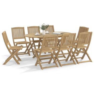 Vidaxl Folding Garden Chairs 8 Pcs 48.5x57x90 Cm Solid Wood Acacia