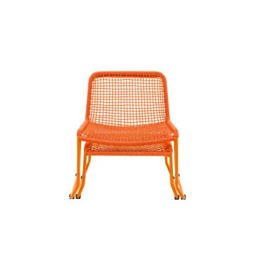 Sassano Lounge Chair With Footstool Orange