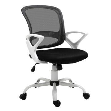 Vinsetto Office Chair Mesh Swivel Desk Chair With Lumbar Back Support Adjustable Height Armrests Black