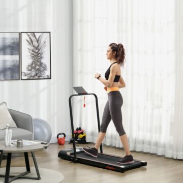 Homcom Folding Walking Treadmill For Home, Fitness Studio, Training Room Aerobic Walking Exercise Machine Led Display