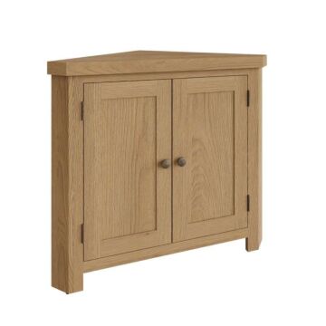 Corner Cabinet Medium Oak Finish