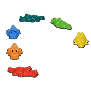 Zonekiz 6pcs Kids Stepping Stones, Crocodile-designed Sensory Toys, With Anti-slip Edge Balance River Stones