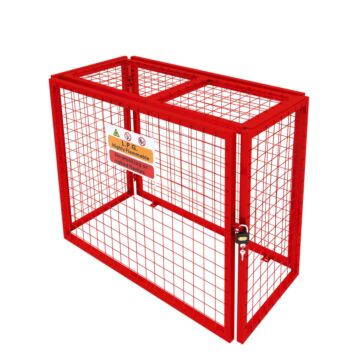Red Gas Bottle Collapsible Mesh Cage - 92cm X 110cm X 50cm