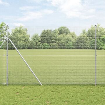 Vidaxl Welded Wire Fence With 13 Posts 1.5x50 M Galvanised Steel