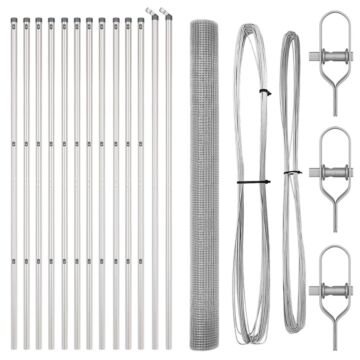 Vidaxl Welded Wire Fence With 13 Posts 1.5x50 M Galvanised Steel