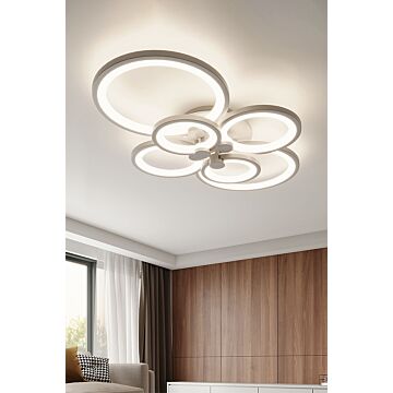 Circular Led Dimmable Semi Flush Ceiling Light With Remote Control