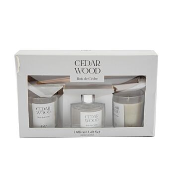 Cedar Wood Scented 50ml Diffuser And Candle Giftset