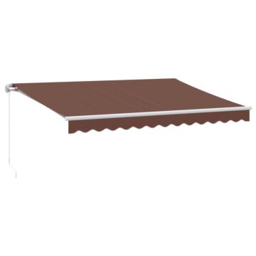 Vidaxl Manual Retractable Awning Brown 350x250 Cm