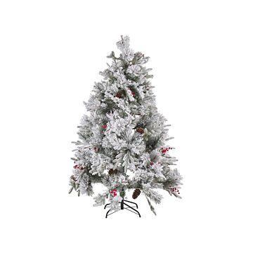 Christmas Tree Green With White Fake Snow Synthetic Material 180 Cm Artificial Plant Home Decor Beliani