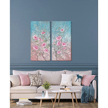 Pink Floral & Blossom Ii By Diane Demirci - Wrapped Canvas