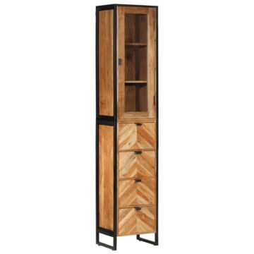 Vidaxl Bathroom Cabinet 40x27x190 Cm Iron And Solid Wood Acacia