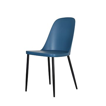Aspen Duo Chair, Blue Plastic Seat With Black Metal Legs (pair)